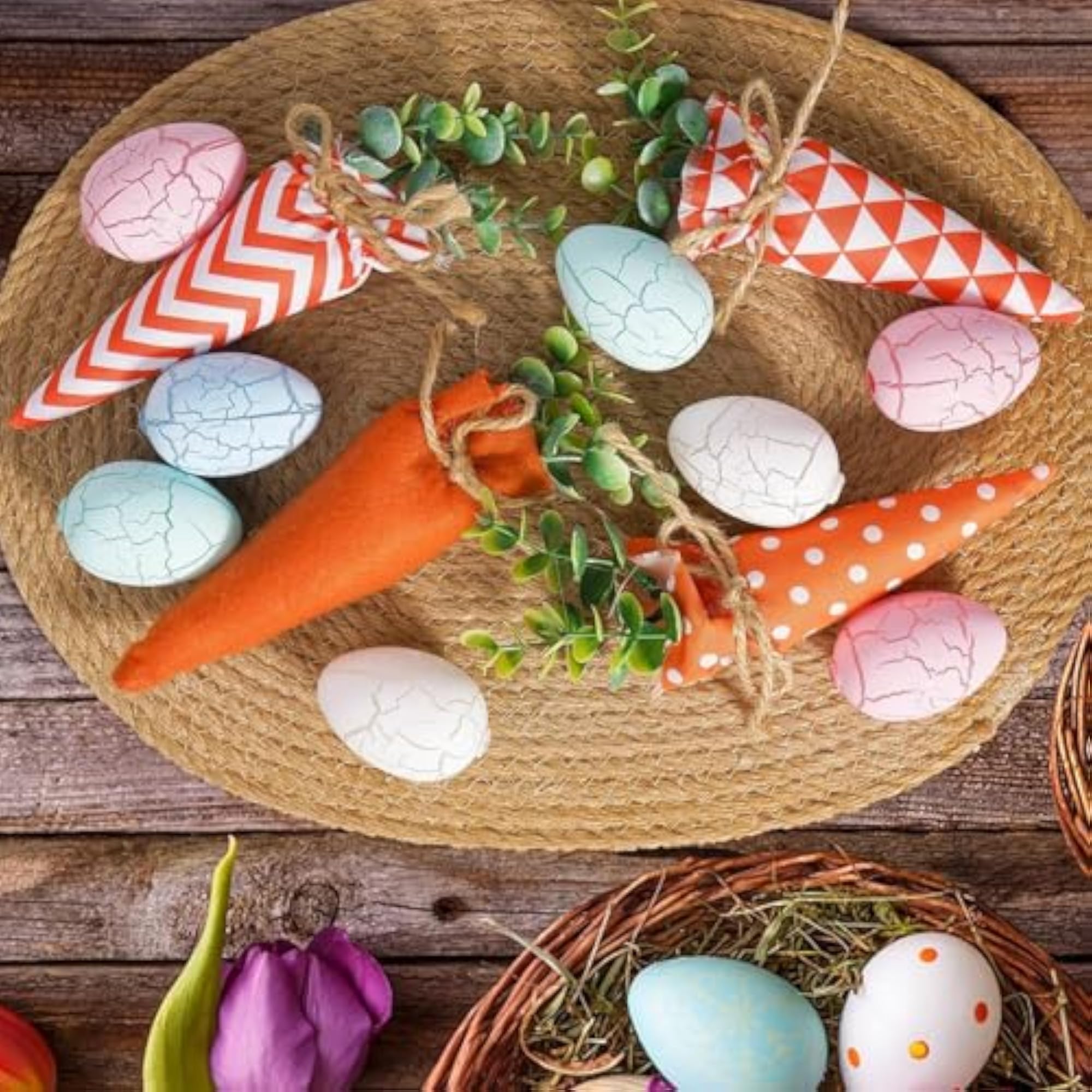 4 Pieces Cloth Easter Carrots Decorative Figurines
